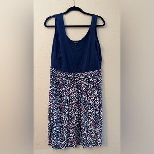 Torrid | Skater Dress | Blue & Leopard Print | Size 1